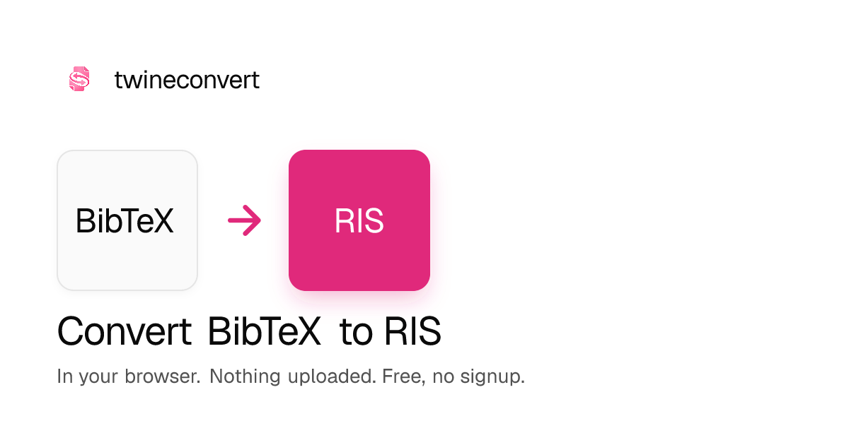 Convert BibTeX to RIS for EndNote, Zotero, Mendeley, Free · twineconvert